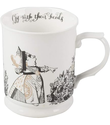 V&A Alice in Wonderland Fine China melkkan en suikerpot set met decoratieve illustraties (2 stuks) - wit, 18 x 7,5 x 7 cm V&A Alice in Wonderland Fine China melkkan en suikerpot set met decoratieve illustraties (2 stuks) - wit, 18 x 7,5 x 7 cm