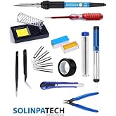 SOLINPATECH 60w Sıcaklık Ayarlı Kalem Havya Profesyonel Se&ccedil;imler I&ccedil;in Lehim Makinesi Full Seti
