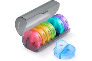 ‎SUKUOS SUKUOS Tablettenbox 7 Tage Morgens Abends, Pillendose Rund, 2 fächer, Handlicher und Feuchtigkeitsbeständiger Medikamentenbox Medikamentendosierer