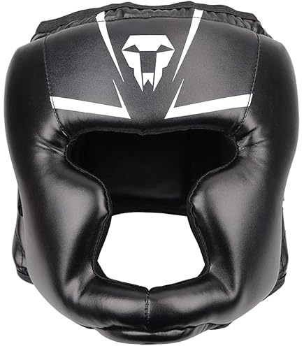 Caschetto Boxe MMA 3X Sports - Protezione Faccia Aperta, Pelle Di Mucca, Regolabile, Per Allenamento/Kickboxing - Foto 4