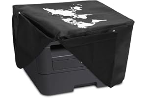 ‎KWMOBILE kwmobile Cover kompatibel mit Brother DCP-L2530DW / L2550DN / MFC-L2710DN / L2750DW - Tasche Hülle Drucker - Staubschutzhülle Schutzhaube Schutzhülle - Weiß Schwarz Travel Umriss