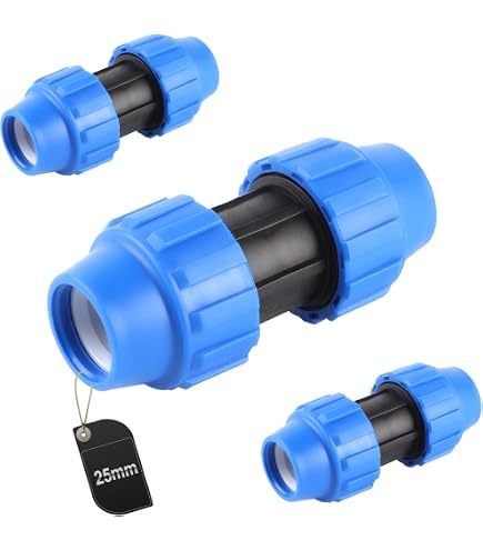 PE Rohr Verschraubung Klemmfitting – Kupplung Für Verlegerohre 20, 25, 32, 40 Mm (DVGW Geprüft)