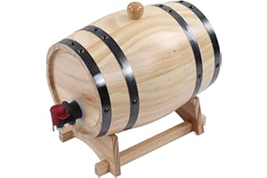 Jeffergarden Barriles de Roble de Vino, Barriles de Envejecimiento de Roble de Grano de Madera Transparente para Bar (3L)