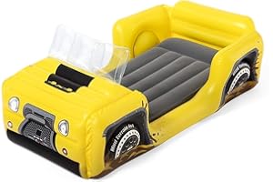 Bestway 67714 | Up In & Over - Lettino Gonfiabile per Bambini Jeep Fuoristrada, 160X84X58 cm
