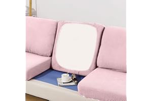 BOLUXIU Sofa Seat Cushion Cover-Stretch Elastic Cushion Cover Sofa Seat Cushion Cover Multiple Colors Suitable for all sofas, Rose, Back cushion（24--35inch）