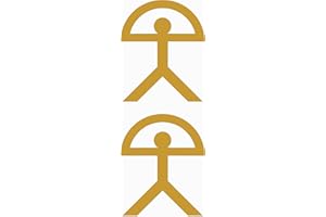 Artstickers 2 Unidades. Pegatina INDALO mod2, Pegatina simbolo Suerte Almería. para Coche o Moto (Oro)