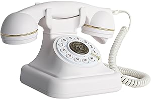 ZLPOWER Audio Guest Book for Wedding Phone Audio GuestBook Record Customized Audio Messages Guest Book Classic Retro Style for Parties Birthdays Rentals (Retro White)