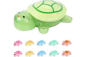 LALASTYLE Resin Animals Turtles Set: 1 Large 17cm Storage Turtle Lid Opens + 10 Mini Resin Sparkle Turtles, Ocean-Themed Decor for Garden, Aquarium,Miniature Landscape Home Decoration