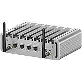 Lüfterloser N100 Mini PC 2.5Gbe 4 Lan Port, Firewall Appliance Router PC, i225 NICs, Server PC, Alder Lake, 8GB RAM 128GB SSD