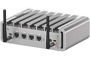 ‎VENOEN VENOEN Firewall-Software Mini-PC N100, Router-Server, 2.5G LAN 4 Port, Alder Lake, 16GB RAM 500GB SSD, HD, DP, USB, SIM-Steckplatz, WiFi, BT, Support WatchDog, Auto Power On, Firewall Micro Appliance
