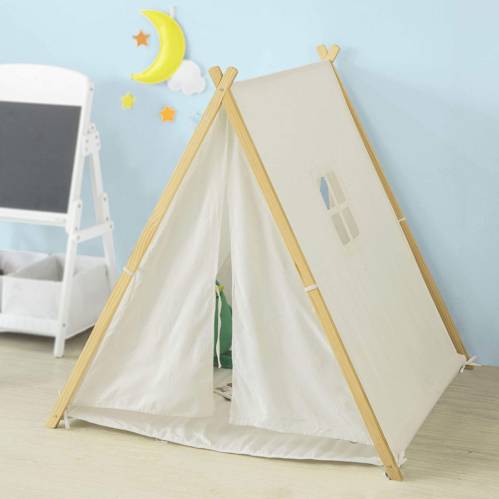 SoBuy-OSS02-Tente-Tipi-Enfant-pour-Garon-et-Fille-Teepee-Tente-de-Jeu-pour-Enfants-avec-Tapis-de-Sol-et-Fentres