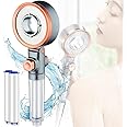 YOUWE7 Filtered Handheld Shower Head with Filter, 3 Modes, Double-Sided Shower Head, Water-Saving, with 2 Replacement PP Cotton Fliters, High Pressure Shower Head with Water Stop Function for Adults