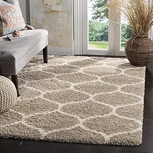 SHREE GANESH Furnishing Polyester And Micro Anti Slip Shaggy Fluffy Fur Rugs/Carpet for Living Room, Bedroom (Beige, 3 x 5 feet)