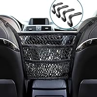 Auto Netz, Auto Gepäcknetz, Schutznetz und Organizer Tasche Halter, 2D Schnallen und 2Haken, 3 Schichten netztasche, Haustiere und Kinder Stopper für Universal Fahrzeugtypen (11.8*11.4in)