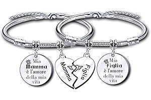 LUODAN Mamma Figlia Bracciale Donna Braccialetto Famiglia Gioielli Regali della Festa della Madre Regalo di Compleanno per Donna Ragazza l'amore della mia vita