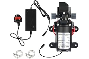 VerRich G1/2" 20mm 24V Water Pumps Diaphragm Pump with Power Supply Adaptor