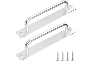 Maxentico 2 Stück Türgriffe Schiebetüren, Türgriff mit Platte, Schiebetür Griffe mit Schrauben Hochleistungs, Scheunentor Griff, Handgriff für den Außenbereich, Edelstahl Torgriff (180 mm, Silber)