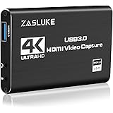 ZasLuke Game Capture Card, USB 3.0 4K Audio Video Capture Card with HDMI Loop-Out 1080P 60FPS Live Streaming HDMI Capture for