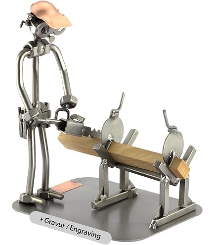 Steelman24 | Schroevenmannetje automonteur met persoonlijke gravure | Made in Germany | Handgemaakt | Geschenkidee | Staalfiguur | Metaalfiguur