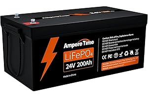 LiTime Batterie 24V Lithium 200Ah, Batterie LiFePO4 avec 200A Protection BMS et 4000-15000 Cycles Profonds, Maximale 5120W, sans Entretien Parfait pour Camping-Car, Système Solaire, Bateaux