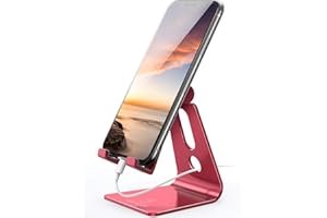 Lamicall stojak na telefon, regulowany uchwyt na telefon - Uniwersalny stojak, uchwyt na iPhone 12 Mini, 12 Pro Max, 11 Pro Xs Max X 8 7 6S Plus, HUAWEI, Samsung S10 S9, inne smartfony - Czerwony