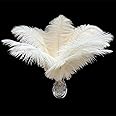 Piokio 20 pcs White Ostrich Feathers Plumes 10-12 inches(25-30 cm) in Bulk for Wedding Party Centerpieces Home Decorations