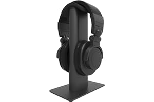 Kanto H2 Premium - Soporte universal para auriculares con acolchado curvado de silicona para auriculares en y sobre los oídos, color negro