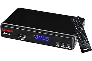 Free to Air Satellite Receiver Full HD DVB-S2 + USB Port Schedule HD Program Recorder, Labgear VSAT02 Compact TV Satellite Box with Remote Control