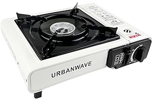 Dyaucwpo Fornello a Gas, Fornello Portatile Accensione Piezo, Fornello da Campeggio 2800W, Fornello Campeggio, Fornello a Gas Luce Protezione Contro il Surriscaldamento, per Campeggio, Escursionismo