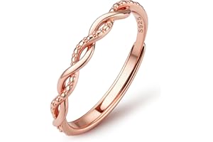 JeweBella Ring Silber 925 Damen Verstellbar Ringe Frauen Stapeln Daumenring Verlobungsring Eheringe Promise Ring Engagement Ringe Fingerring Band Ring Damen Schmuck Gold/Silber/Rosegold