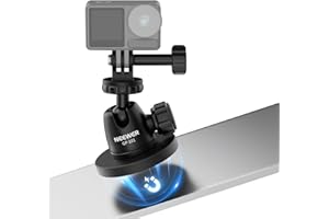 NEEWER Basics Soporte Magnético Camera Mount para Cámara Acción Compatible con GoPro Insta360 dji AKASO Accesorios, Soporte Rótula 360° Imán Potente para Carro Grabación Video Live Streaming, GP-101