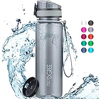720°DGREE Trinkflasche “uberBottle“ crystalClear +Sieb - 350ml, 500ml, 650ml, 1L, 1,5l - BPA-Frei - Sportflasche für Gym, Fitness, Outdoor - Wasserflasche aus Tritan - Leicht, Bruchsicher, Nachhaltig