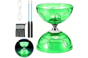 LED Diabolo med kullager, 4,5 mm DiaBolo frilöpare med kullager trippel förvaringsset, Diablo jongleringsleksak med jonglerin