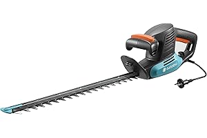 Tijeras cortasetos eléctricas EasyCut 420/45 de GARDENA: tijeras eléctricas para setos, 420 W, cuchilla de 45 cm de longitud, separación entre dientes de 18 mm, protector contra impactos (9830-20)