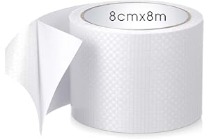 Sinmoe Ruban de Bâche PE Adhésive Imperméable Kit de Réparation Bâche de Camion Etanche Ruban de Réparation de Toile de Tente pour Auvent Patchs de Bâche en Tissu de Camion(Blanc)