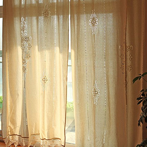OurWarm Baumwolle Gardine Vorhänge Leinen Verdunkelungsvorhang Schlaf und Wohnzimmer 260cm x 180cm