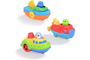 ABC 204112008 Båt med Rörlig Figur Båt från ABC som Kan Köras på Land och Vatten. Båten har Frihjul, Rörliga Delar med Klickljud och Djurfigur
