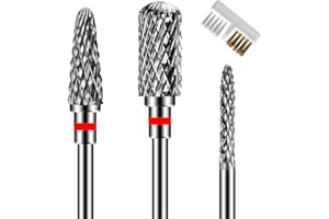 ANRUI 3 Pezzi Punte Fresa Unghie, 3/32 Pollici Punta Fresa Unghie Carburo di Tungsteno, Punta da Trapano per Unghie Manicure per Rimuovere Gel Acrilico Cuticola, per Uso Domestico Salone