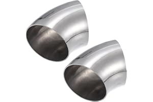 X AUTOHAUX 2pcs OD 3" 45 Degré Acier Inox Coude Tube Échappement Coude Tube