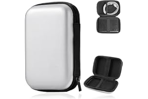 DHWEKU Coque pour disque dur externe, Étui pour Portable SSD, Pochette pour Portable SSD HDD Case,mémoire externe portable 2,5 Disque externe Protection Sac Antichoc Rigide Coque (argent)