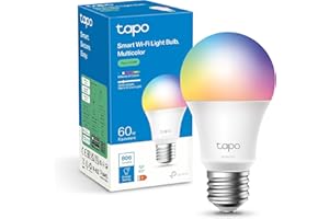 Tapo Ampoule Connectée WiFi, Ampoule LED E27 Multicolore 2500K-6500K, Dimmable 8.7 W 806Lm, Compatible avec Alexa et Google Home, Commande Vocale, Economie d'énergie, L530E