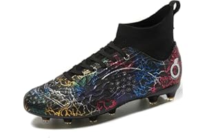 PiDaGlobal Chaussures de Football Homme Professionnel Crampons Antidérapants pour l'entraînement Adolescents High Top Chaussures de Sport Athlétisme compétition