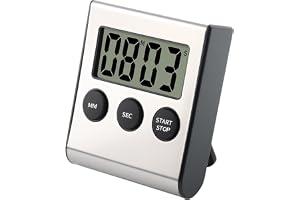 Magnetisk digital timer, 99 minuters nedräkning och stoppur kökstimer med stor LCD-skärm, larmvolym, multifunktionell justerb