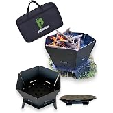 pratikoutdoor Altıgen Ateş &Ccedil;ukuru, Tam Katlanır Pratik Ş&ouml;mine - &Ccedil;antalı