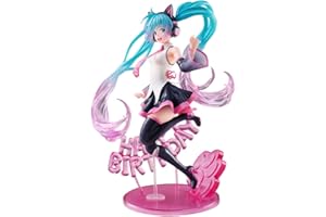 Jiumaocleu Miku Figur Statue Modell – 23 cm Miku Figur Modell Happy Birthday Stil Figur Spielzeug Modell Handmade Sammlerstück Desktop Dekoration Weihnachten Geburtstag Geschenke