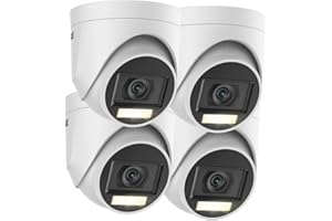 ANNKE 3K 5MP 4 Pz Telecamera di Sorveglianza Esterna Interna Wired HD-TVI Telecamera di Sicurezza Addizionale con Audio, IP67 Impermeabile Cupola