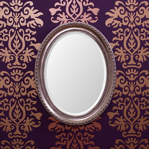 OVALER FACETTEN SPIEGEL IM BAROCK RAHMEN wandspiegel jugendstil look silber