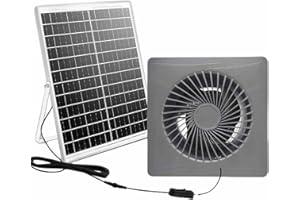 BABOMINIMER Ventola di scarico silenziosa a energia solare da 12 V, ventilazione versatile per spazi interni ed esterni (15,2 cm)