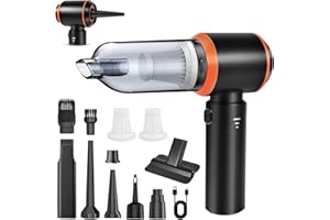 FIVAVA Handstaubsauger Akku,22000pa Autostaubsauger Kabellos 4-in-1 Mini Staubsauger,Auto Staubsaug Starke mit Bürstenloser Motor,3-Gang Staubgebläse für Auto,Küche,Büro,Haus,Tierhaare,Sofa,Tastaturen.
