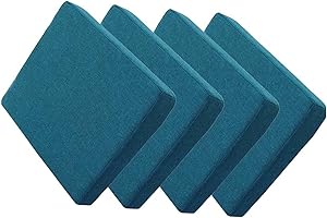 MSNCS Pack 1/2/4 Cojines Para Sillas Jardin Cuadrado, 25/30/35/40cm,Cojines Para Sillas De Taburete ,Grueso De 5 Cm Cojines Sillas Antideslizante Extraíble,para Cocina,Comedor,Oficina(P,35x35x5CM 4pcs)